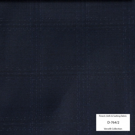 D764/2 Vercelli VII - 95% Wool - Xanh đen caro